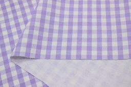 Теплый хлопок Клетка (0.7*0.7см) цв.сиреневый/белый, СОРТ2, ш.1.48м, хл-100%, 160гр/м.кв - Купава фото 6