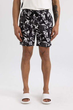 DeFactoFit Короткие шорты для плавания с гибкой текстурой и принтом стандартного кроя  фото 5