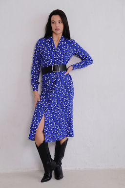 Платье-рубашка с английским воротником принт