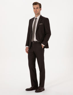 Kahverengi Slim Fit Tak_m Elbise - Cacharel фото 4