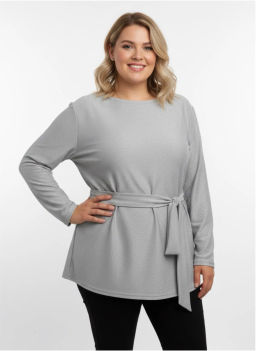 Лонгслив с люрексом LN02127GRY24