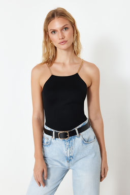 Siyah Ask?l? Basic Top Bluz TWOSS24BZ00617 - Trendyolmilla фото 3