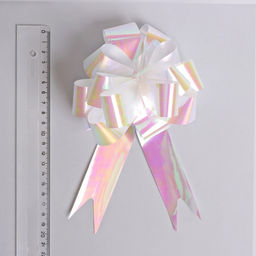 Цена за 30 шт. Подарочный бант - шар №3 перламутровый, белый, для упаковки подарков