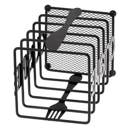 Кухня Подставка металлическая, окрашенная для столовых приборов 10х10см h16,5см, цвет - черный матовый (Китай) - Домашняя мода фото 4