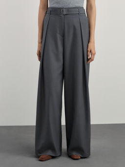 Брюки широкие с поясом / Zarina  фото 2