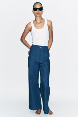 ZW COLLECTION HIGH-WAIST WIDE-LEG JEANS WITH POCKETS - Zara фото 6