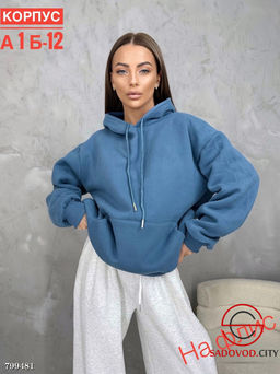 Худи с начесом для женщин оверсайз