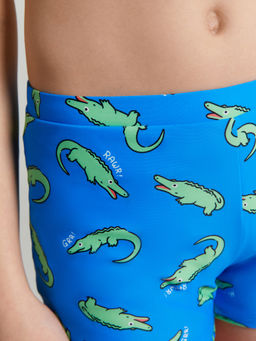 Трусы купальные для мальчиков синие с принтом крокодилы - Mark formelle фото 4
