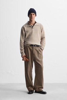 CHECK TROUSERS WITH PLEATS