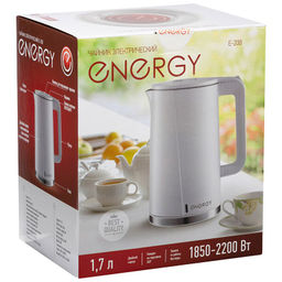 Чайник ENERGY E-208 (1,7 л) белый, двойной корпус 164148