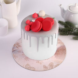 Цена за 5 шт. Подложка под торт усиленная «Счастья в новом году!», 26 см, 2 мм