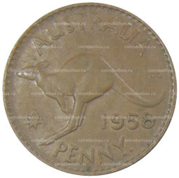 Монета 1 пенни 1958 года Австралия