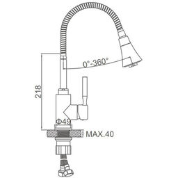 Смеситель для кухни Accoona A9890T-1, однорычажный, силиконовый излив, серый/хром