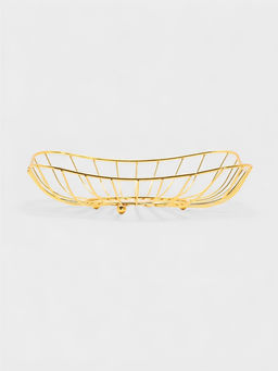 Ваза для фруктов «Доляна. Милена», 28×28×7 см, золотистая