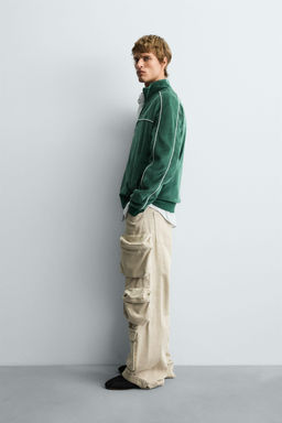 VELOUR ZIP-UP SWEATSHIRT