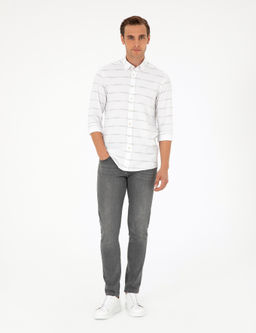 Bej Slim Fit Uzun Kollu G_mlek