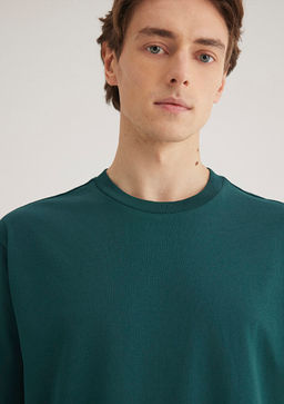 Etiket Detayl? Yesil Basic Tisort - Mavi фото 2