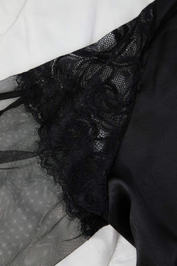 Siyah 3lu Ceyiz Set Saten Dokuma Pijama Tak?m? THMAW26PT00199