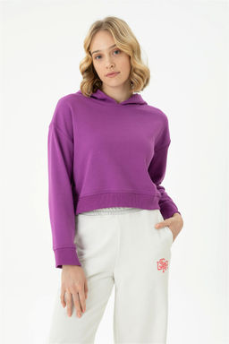 Женская фиолетовая толстовка с капюшоном - U.s. polo assn фото 11