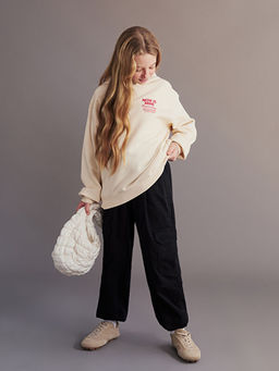 Beli Lastikli K?z ?ocuk Kargo Jogger Pantolon