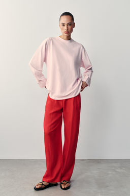 CAMISETA COMBINADA MANGA LARGA / Rosa - Zara фото 3