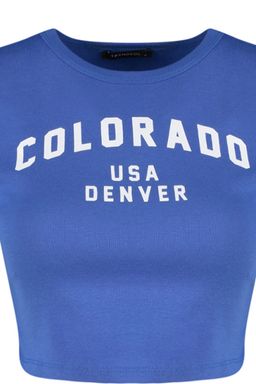 TRENDYOLMILLA Antrasit %100 Pamuk Slogan Bask?l? Fitted/Vucuda Oturan Crop Esnek Orme T-Shirt TWOSS23TS00101 фото 7