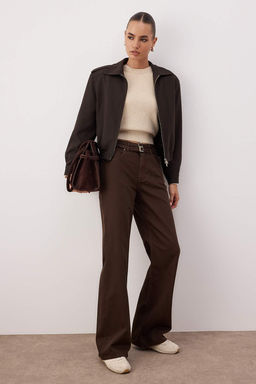 Koyu Mavi Yuksek Bel Kemer Detayl? Wide Leg Jeans TWOAW26JE00164 - Trendyolmilla фото 8