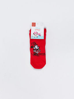 Minnie Mouse Desenli K?z Bebek Soket ?orap 4l?