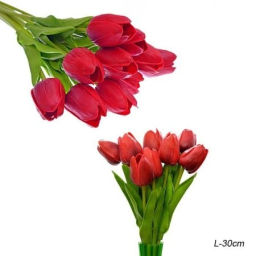 Цветок искусственный Тюльпан 30 см красные / 1205 /уп 10/200/1200/ латэкс - Галеонтрейд фото 3