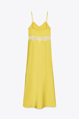 LACE TRIM CAMISOLE MIDI DRESS - Zara фото 4