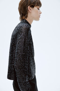 Sequined turtleneck top - H&m фото 6