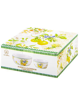 Набор 2 салатников - 14*14*6 см 600 мл + 20*20*7,5 см 1,7 л Лимоны NEW BONE CHINA - Elan gallery фото 17