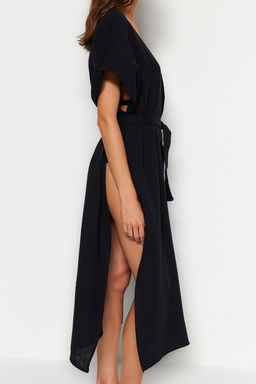 Bej Kusakl? Maxi Dokuma Y?rtmacl? Muslin Plaj Kimono&Kaftan TBESS23KM00019 - Trendyolmilla фото 14