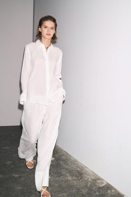 ZW COLLECTION 100% LINEN PALAZZO TROUSERS - Zara фото 25