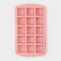 Форма для льда Доляна «Кьюб», силикон, 20×11.5×1.5 см, 15 ячеек, персиковый, розовый