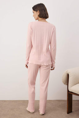 Yesil H?rkal? Pointel/Fitilli Baby Overloklu Orme Pijama Tak?m? THMAW26PT00219 - Trendyolmilla фото 8