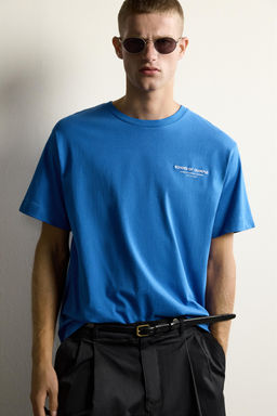 CAMISETA RELAXED FIT BORDADO COMBINADO / Azul - Zara фото 5