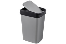 Ведро для мусора с подвижной крышкой 35 л 36*28*51 см Тандем сер.металлик/черный (модель 843558) - Elan gallery фото 15