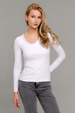 Арт. 12802/4 Лонгслив облегающий 44-50 (4 шт) Цвет:белый - Калинка фото 12