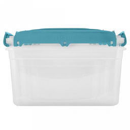 Контейнер с защелками пластмассовый Bergen 2,4л, 1,3л, 0,7л, голубой океан, набор 3шт (Россия) - Домашняя мода фото 3