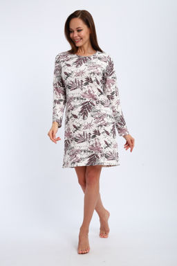 Ночная сорочка из интерлока длинный рукав Соня кофе