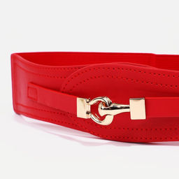 Ремень женский, ширина 6 см, на резинке, пряжка металл, цвет красный - Simaland фото 2
