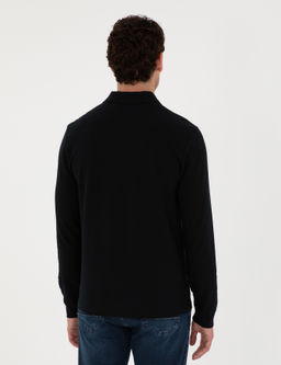 Siyah Slim Fit Basic Sweatshirt - Pierre cardin фото 5
