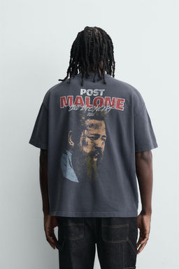 WASHED POST MALONE GRAPHIC SWEATSHIRT - Zara фото 3