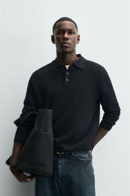 COTTON/LYOCELL KNIT POLO SHIRT - Zara фото 2