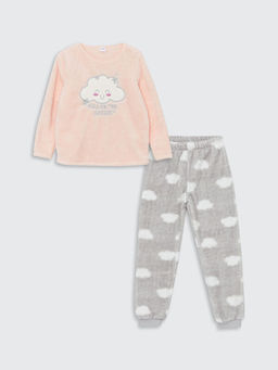 Bisiklet Yaka Pel?? K?z ?ocuk Pijama Tak?m?