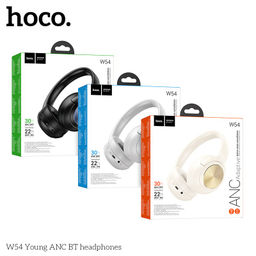 Наушники с микрофоном Bluetooth HOCO "W54" полноразмерные (6942007628396) шумоподавление, AUX, 400mAh, время работы 30часов, серые