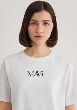 Mavi Logo Bask?l? Beyaz Tisort  фото 5