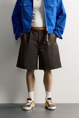 BERMUDA RELAXED FIT PLIEGUES / Marr?n - Zara фото 2