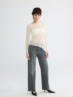 Wideleg Kad?n Jean Pantolon